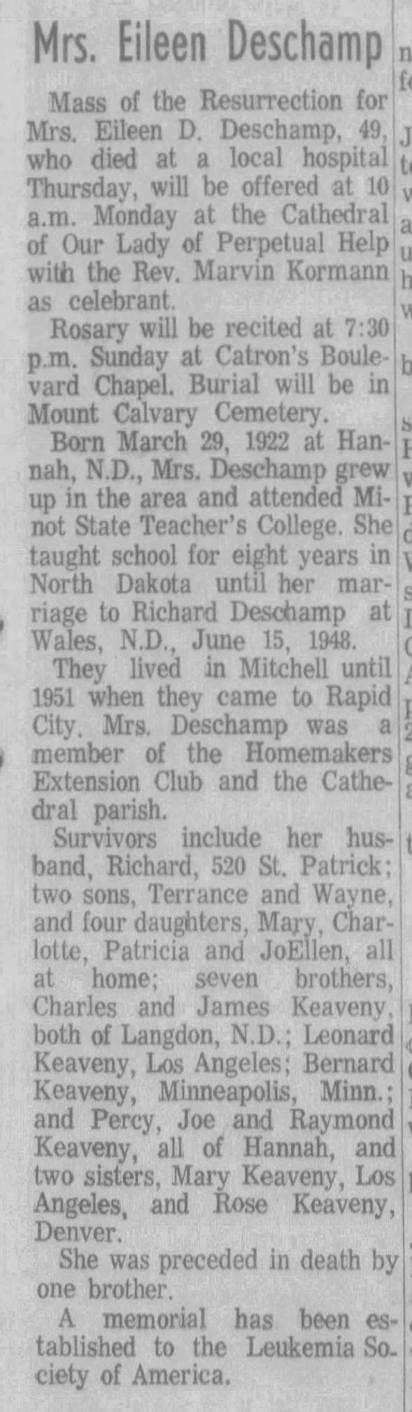 Clipping from Rapid City Journal